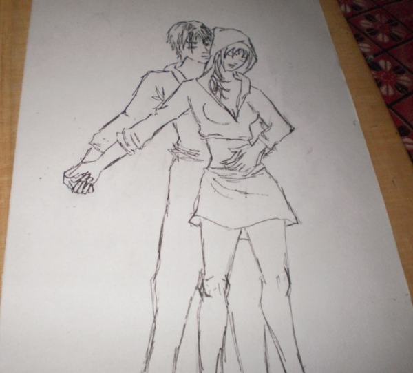 Creation of red riding hood in love: Step 1